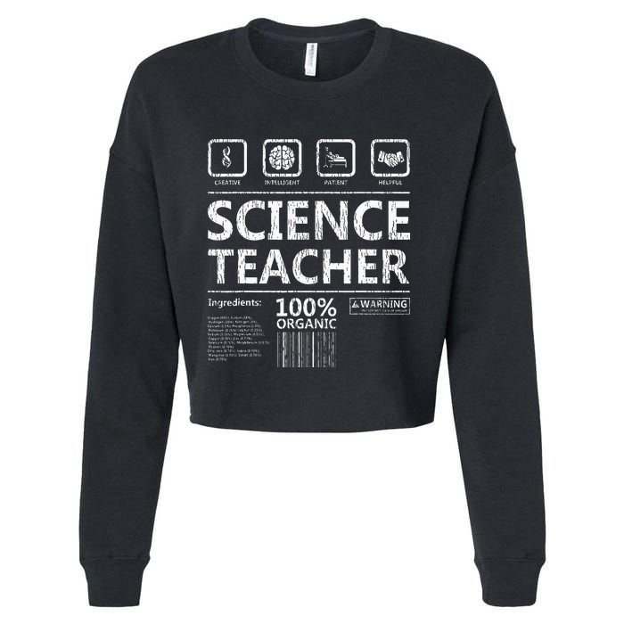 Funny Creative Intelegent Science Chemistry Biology Teacher Cropped Pullover Crew