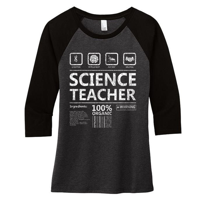 Funny Creative Intelegent Science Chemistry Biology Teacher Women's Tri-Blend 3/4-Sleeve Raglan Shirt