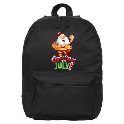 Funny Christmas In July Summer Reindeer Float Xmas 16 in Basic Backpack