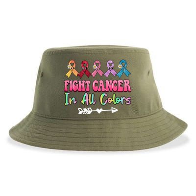 Fight Cancer In All Color Feather Breast Cancer Awareness Sustainable Bucket Hat