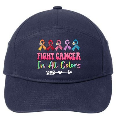 Fight Cancer In All Color Feather Breast Cancer Awareness 7-Panel Snapback Hat