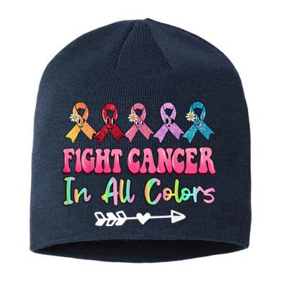 Fight Cancer In All Color Feather Breast Cancer Awareness Sustainable Beanie