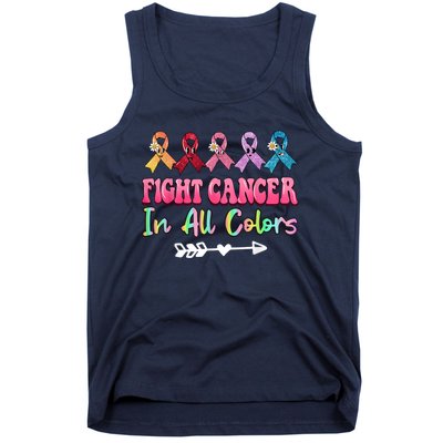 Fight Cancer In All Color Feather Breast Cancer Awareness Tank Top