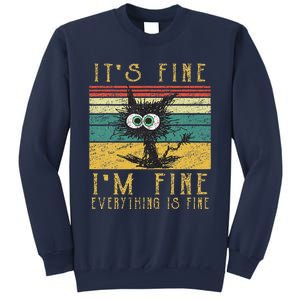 Funny Cat Its Fine Im Fine Everything Is Fine Cat Sweatshirt