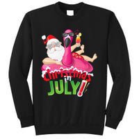 Funny Christmas in July Summer Flamingo Float Xmas Sweatshirt