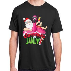 Funny Christmas in July Summer Flamingo Float Xmas Adult ChromaSoft Performance T-Shirt