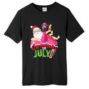 Funny Christmas in July Summer Flamingo Float Xmas Tall Fusion ChromaSoft Performance T-Shirt