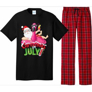 Funny Christmas in July Summer Flamingo Float Xmas Pajama Set