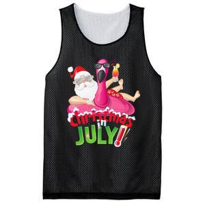 Funny Christmas in July Summer Flamingo Float Xmas Mesh Reversible Basketball Jersey Tank