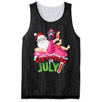 Funny Christmas in July Summer Flamingo Float Xmas Mesh Reversible Basketball Jersey Tank