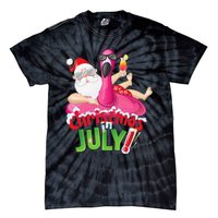 Funny Christmas in July Summer Flamingo Float Xmas Tie-Dye T-Shirt