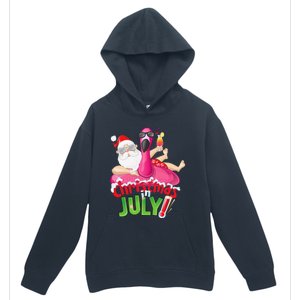 Funny Christmas in July Summer Flamingo Float Xmas Urban Pullover Hoodie