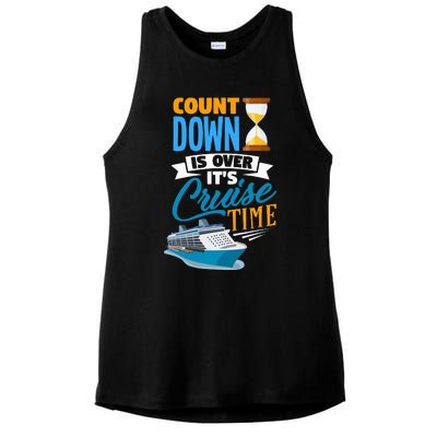 funny Countdown Is Over It's Cruise Time Cruising Ladies PosiCharge Tri-Blend Wicking Tank