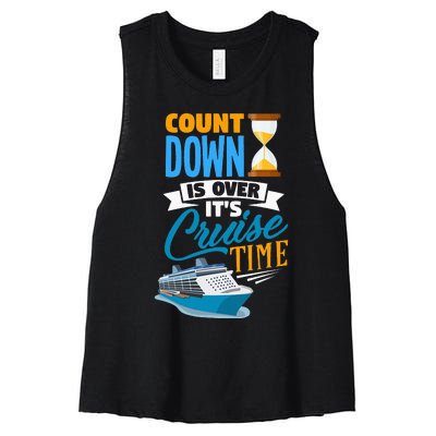 funny Countdown Is Over It's Cruise Time Cruising Women's Racerback Cropped Tank