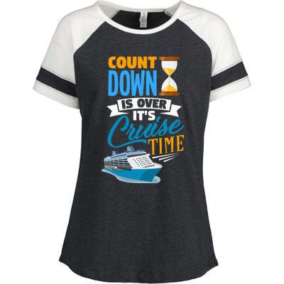 funny Countdown Is Over It's Cruise Time Cruising Enza Ladies Jersey Colorblock Tee