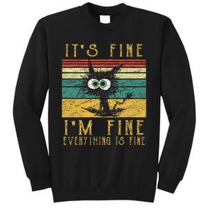 Funny Cat It's Fine I'm Fine Everything Is Fine Cat Sweatshirt