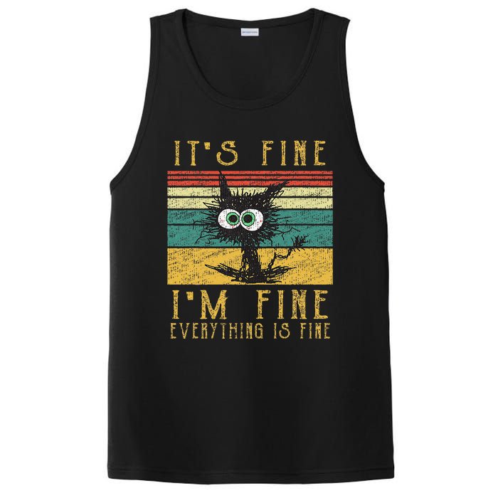 Funny Cat It's Fine I'm Fine Everything Is Fine Cat PosiCharge Competitor Tank