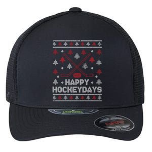 Funny Christmas Ice Hockey Player Fan Xmas Happy Hockeydays Gift Flexfit Unipanel Trucker Cap