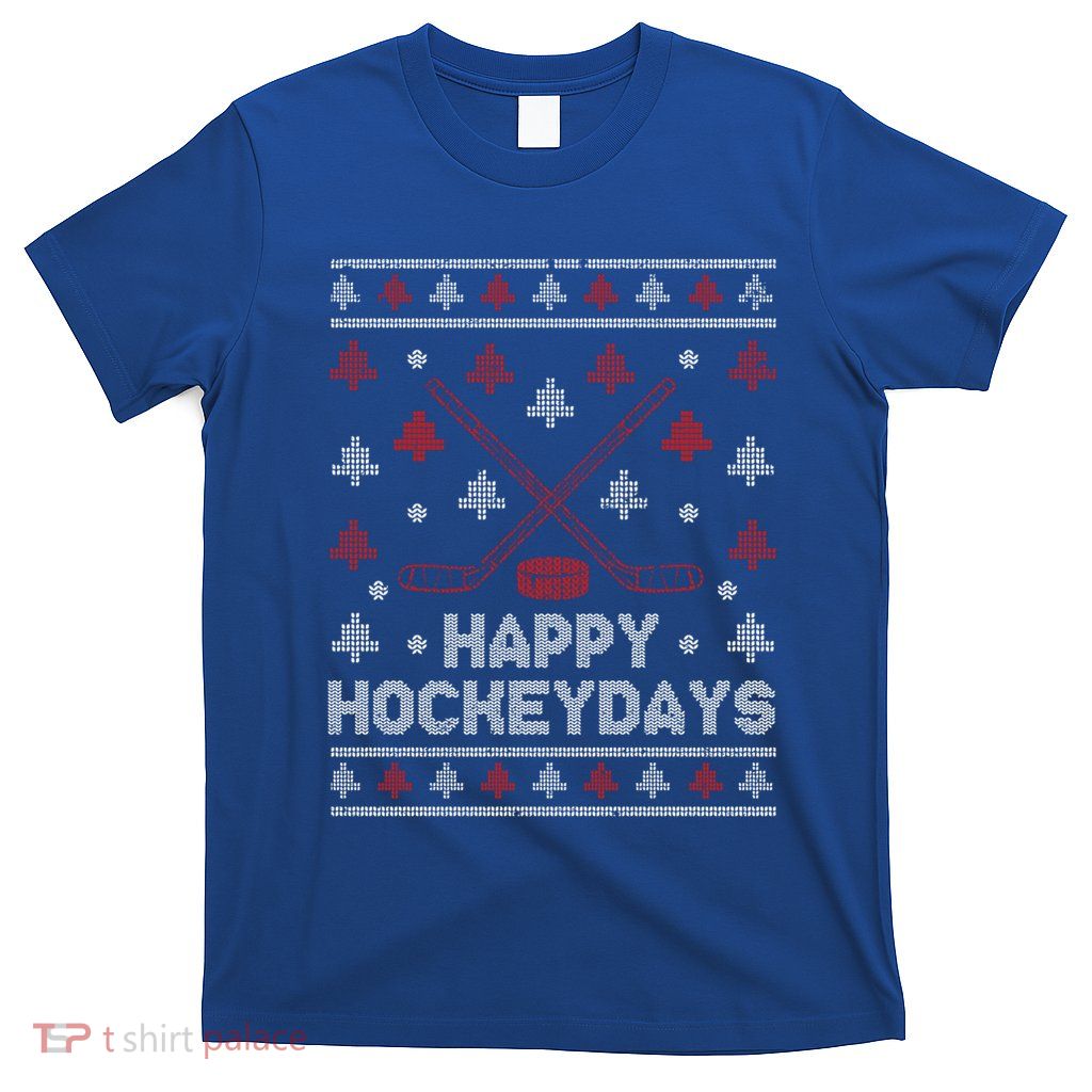 Funny Christmas Ice Hockey Player Fan Xmas Happy Hockeydays Gift T-Shirt