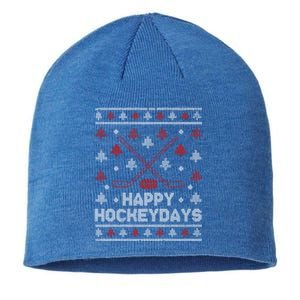 Funny Christmas Ice Hockey Player Fan Xmas Happy Hockeydays Gift Sustainable Beanie