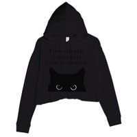 Funny Cat I Am Silently Correcting Your Grammar Crop Fleece Hoodie