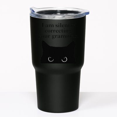 Funny Cat I Am Silently Correcting Your Grammar Tumbler