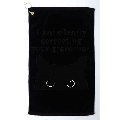 Funny Cat I Am Silently Correcting Your Grammar Golf Towel