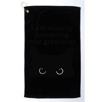 Funny Cat I Am Silently Correcting Your Grammar Golf Towel