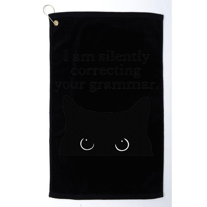 Funny Cat I Am Silently Correcting Your Grammar Golf Towel
