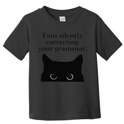 Funny Cat I Am Silently Correcting Your Grammar Toddler T-Shirt