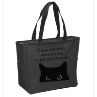 Funny Cat I Am Silently Correcting Your Grammar Zip Tote Bag