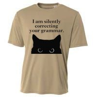 Funny Cat I Am Silently Correcting Your Grammar Cooling Performance Crew T-Shirt