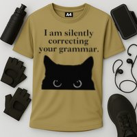 Funny Cat I Am Silently Correcting Your Grammar Performance Shirt
