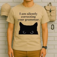 Funny Cat I Am Silently Correcting Your Grammar T-Shirt