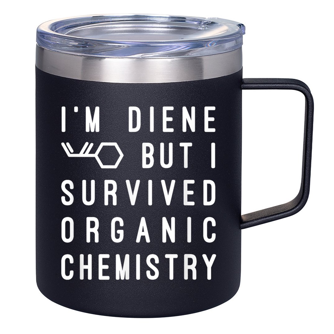 Funny Chemistry I Survived Organic Chemistry Tee 12oz Stainless Steel Coffee Mug