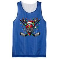 Funny Christmas Ice Hockey Santa Hat Lights Reindeer Xmas Funny Gift Mesh Reversible Basketball Jersey Tank