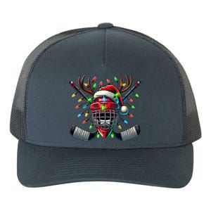 Funny Christmas Ice Hockey Santa Hat Lights Reindeer Xmas Funny Gift Yupoong Adult 5-Panel Trucker Hat