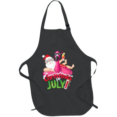 Funny Christmas In July Summer Flamingo Float Xmas Apron