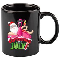 Funny Christmas In July Summer Flamingo Float Xmas 11oz C Handle Ceramic Mug