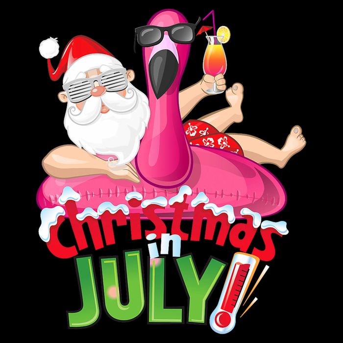 Funny Christmas In July Summer Flamingo Float Xmas Flat Bill Trucker Hat