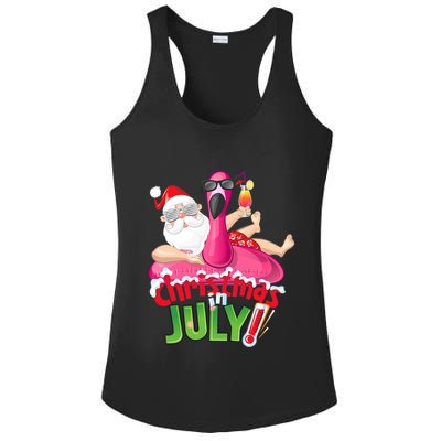 Funny Christmas In July Summer Flamingo Float Xmas Ladies PosiCharge Competitor Racerback Tank