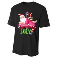 Funny Christmas In July Summer Flamingo Float Xmas Performance Sprint T-Shirt