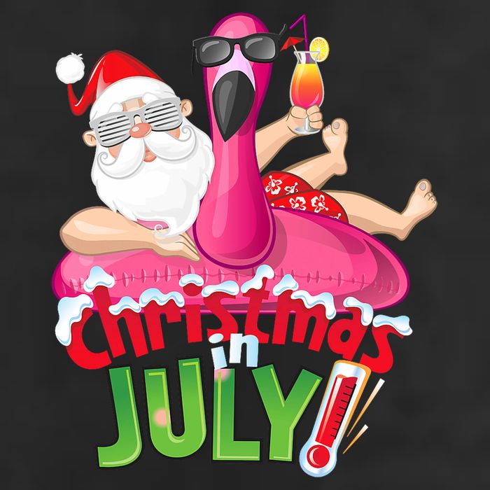 Funny Christmas In July Summer Flamingo Float Xmas Golf Towel
