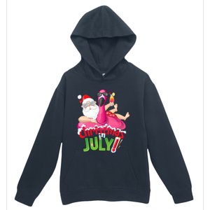 Funny Christmas In July Summer Flamingo Float Xmas Urban Pullover Hoodie