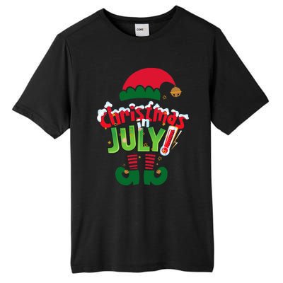 Funny Christmas In July Summer Elf Santa Xmas Tall Fusion ChromaSoft Performance T-Shirt