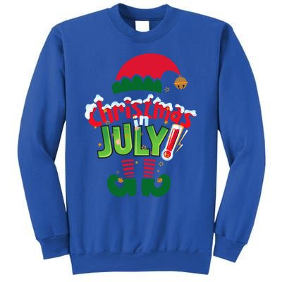 Funny Christmas In July Summer Elf Santa Xmas Sweatshirt