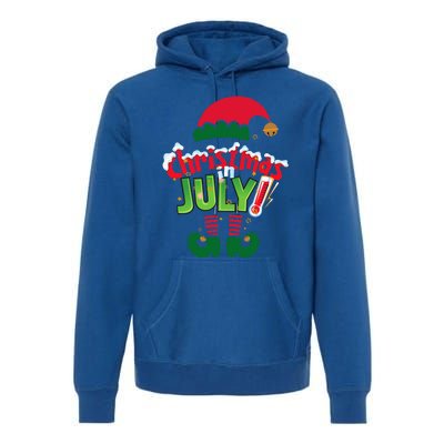 Funny Christmas In July Summer Elf Santa Xmas Premium Hoodie