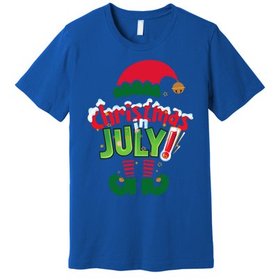 Funny Christmas In July Summer Elf Santa Xmas Premium T-Shirt