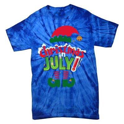 Funny Christmas In July Summer Elf Santa Xmas Tie-Dye T-Shirt