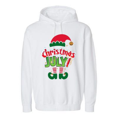 Funny Christmas In July Summer Elf Santa Xmas Garment-Dyed Fleece Hoodie